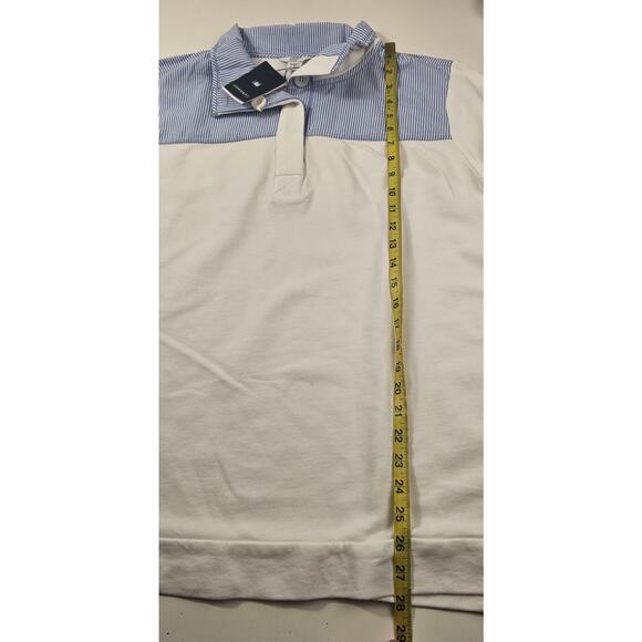 NWT crown ivy Harper 3X womens 1/4 button sweater chambray trim flip cuff warm - Picture 6 of 7